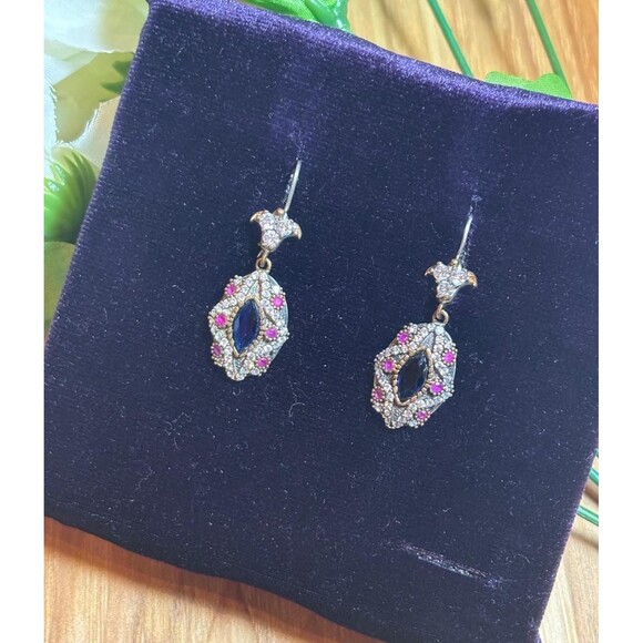 925 Sterling Silver Turkish Vintage Earrings for Women, NEW, Antique, Handmade - Picture 5 of 5